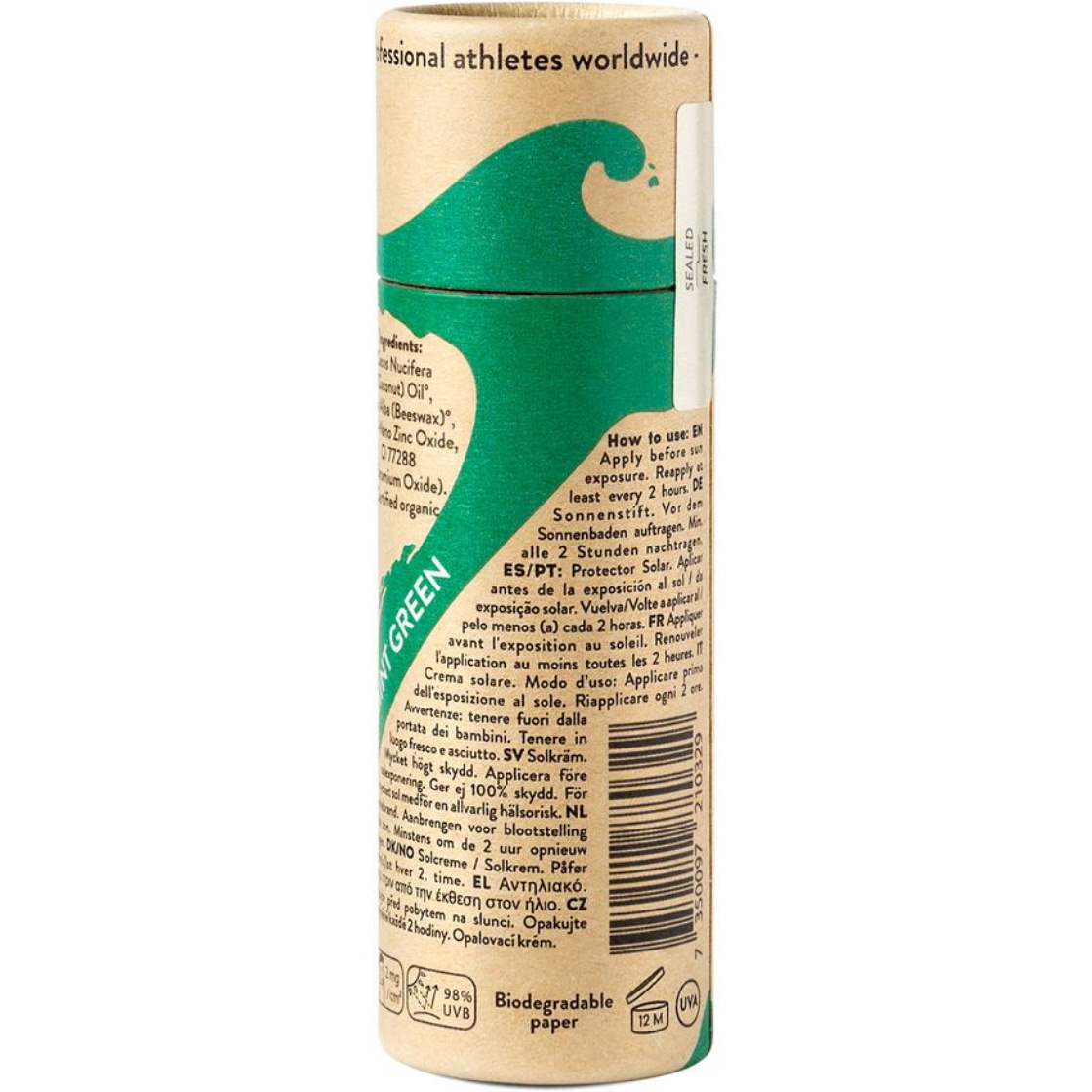 2026 Suntribe Økologisk Mineral Zink Solstift SPF 50 STZS - Mint Green